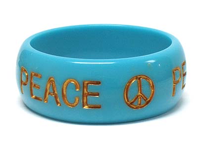 Acryl message and peace mark printed bangle - peace