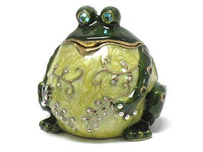 Crystal deco frog shape jewelry box 