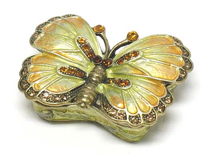 Crystal butterfly jewelry box