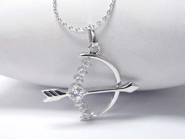 Crystal stud arrow pendant necklace