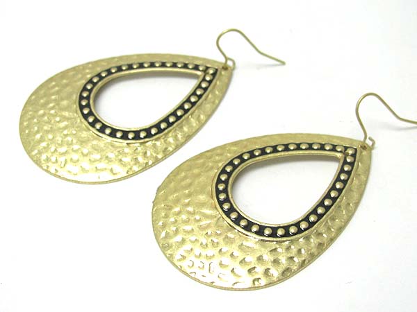 Hammered textured metal earring