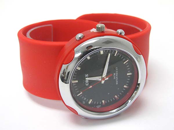 Slap on fit band fashion watch