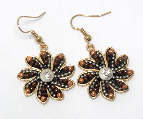 Handcraft acryl art metal flower earring