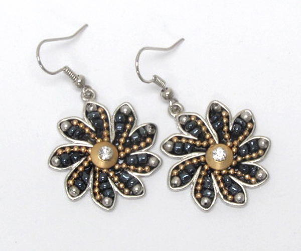 Handcraft acryl art metal flower earring