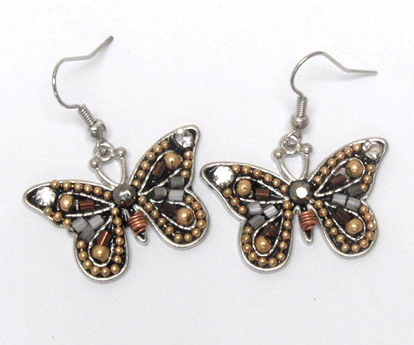 Handcraft acryl art metal butterfly earring