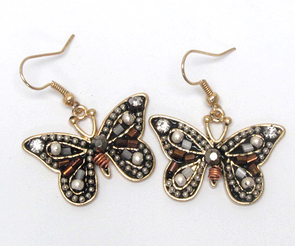 Handcraft acryl art metal butterfly earring