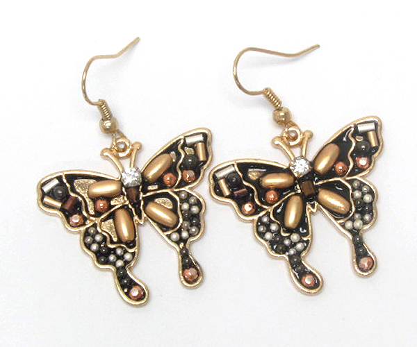 Handcraft acryl art metal butterfly earring