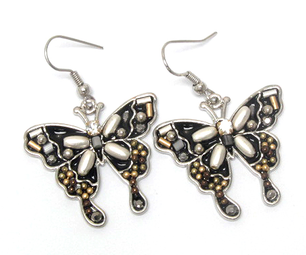 Handcraft acryl art metal butterfly earring