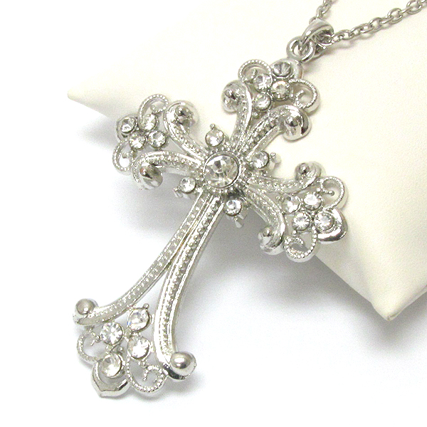 Crystal cross pendant necklace