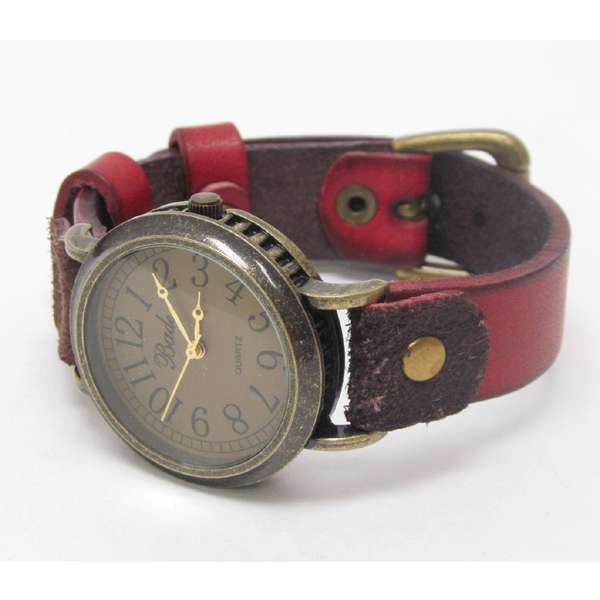 Vintage style thick genuine leather band watch - diesel inspired