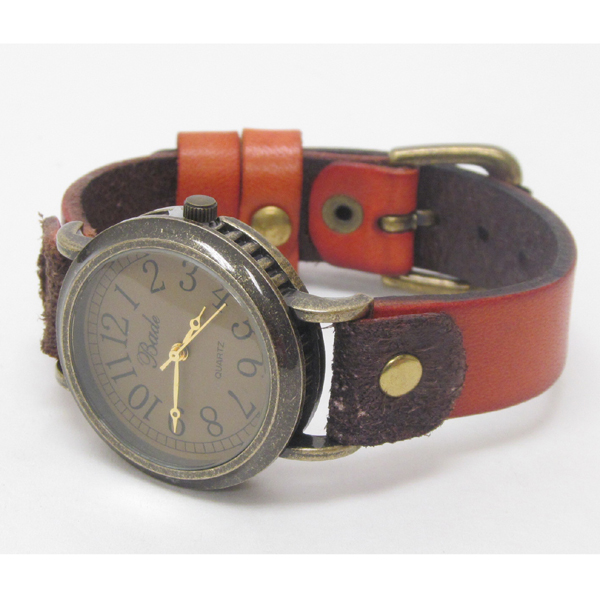 Vintage style thick genuine leather band watch - diesel inspired