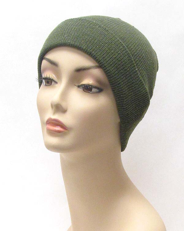 Basic knit beanie hat