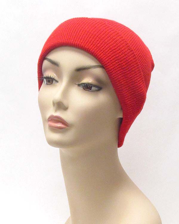 Basic knit beanie hat