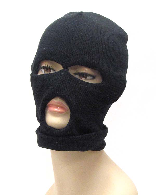 3 hole knit ski mask beanie