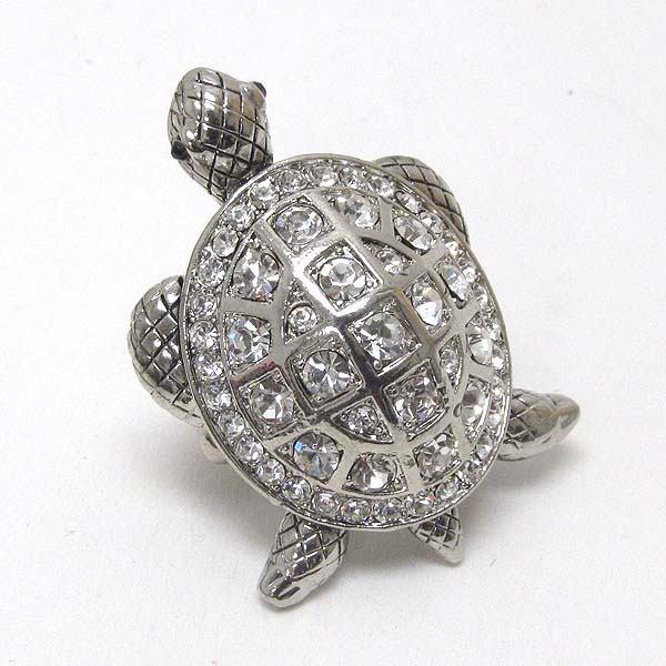 Crystal stud turtle stretch ring