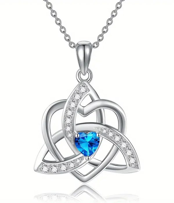 Celtic trinity and heart pendant necklace