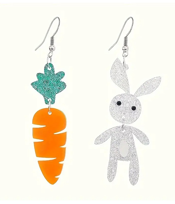 Rabbit and carrot earring