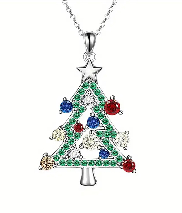 Christmas theme pendant necklace - tree