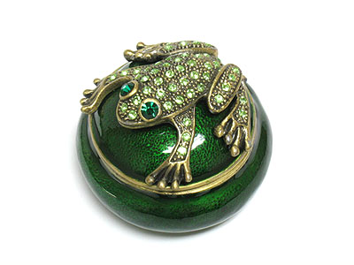 Crystal frog jewelry box