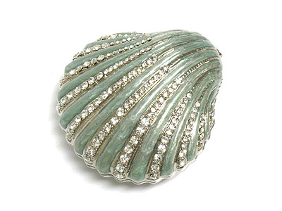 Crystal deco clam shell jewelry box