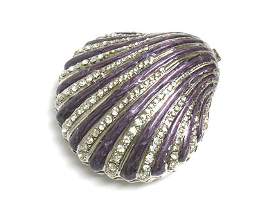 Crystal deco clam shell jewelry box