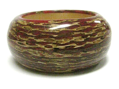 High polish color wood bangle