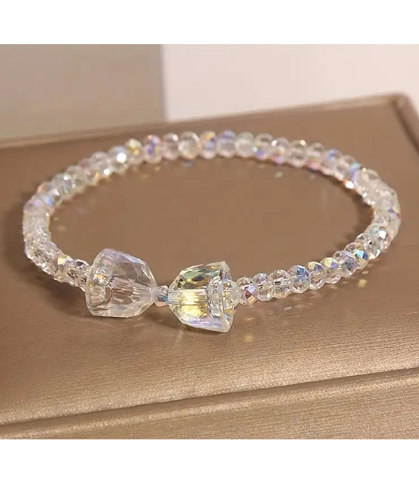 Bow knot crystal stretch bracelet