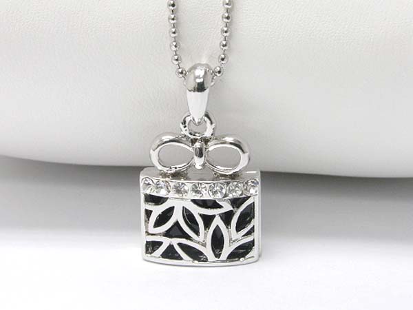 Made in korea whitegold plating giftbox pendant necklace