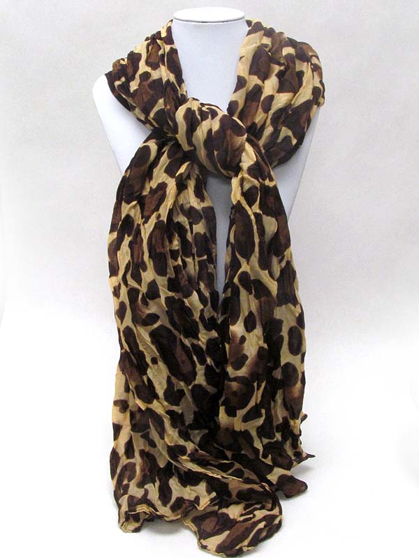 Animal pattern premium grade oversize wrinkle scarf polyester  fabric