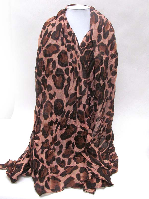 Animal pattern premium grade oversize?wrinkle scarf  polyester  fabric