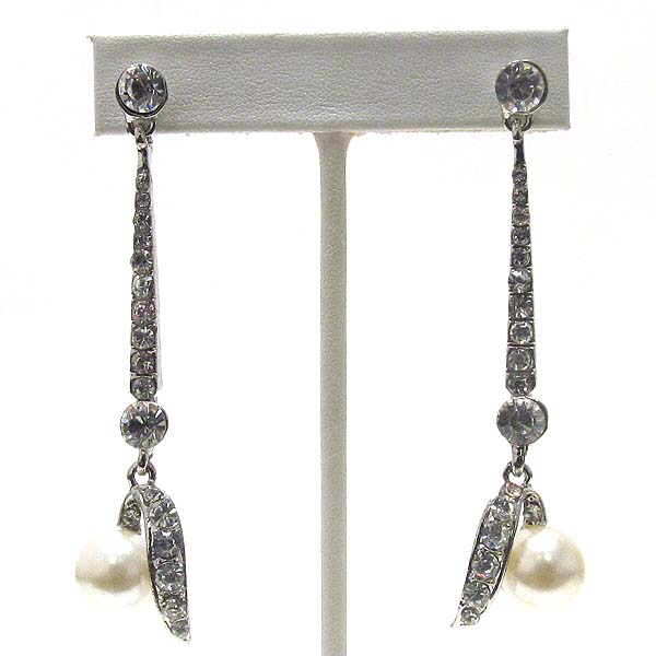 Crystal and pearl drop earring