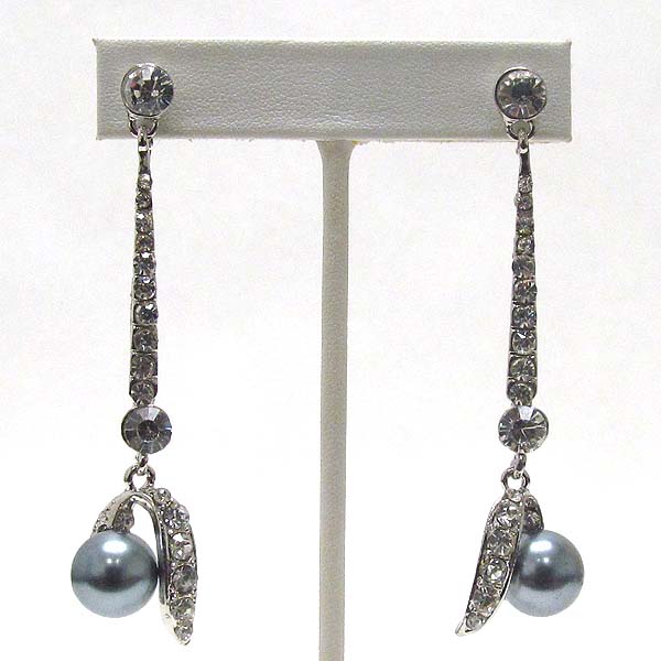 Crystal and pearl drop earring