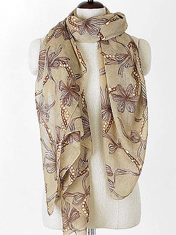 Ash hunting ribbon premium grade oversize sheer scarf  polyester  fabric