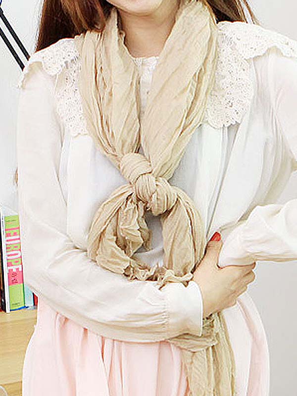 Lovely beige premium grade oversize wrinkle scarf  polyester  fabric