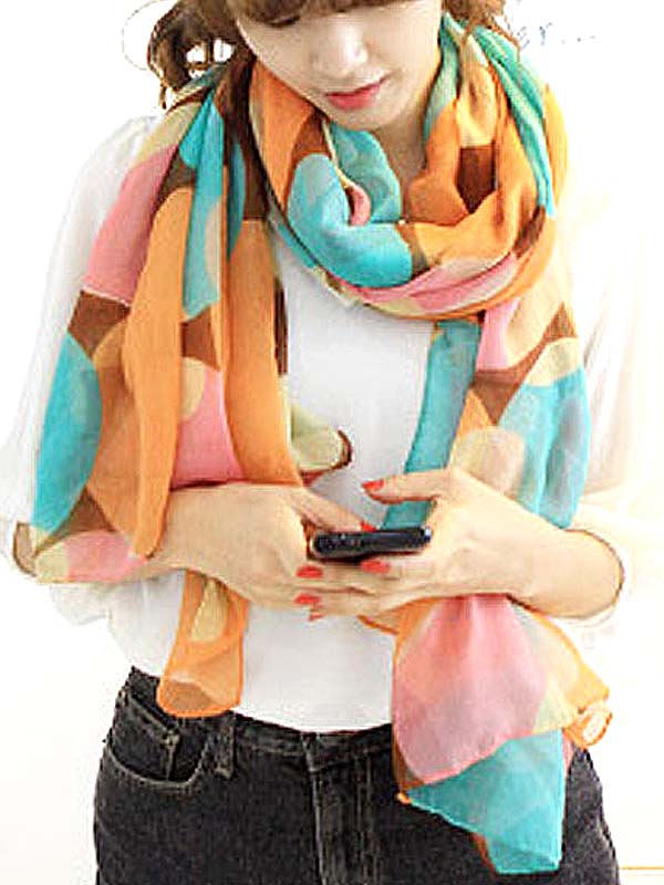 Lovely bubble pattern premium grade oversize sheer scarf  polyester  fabric