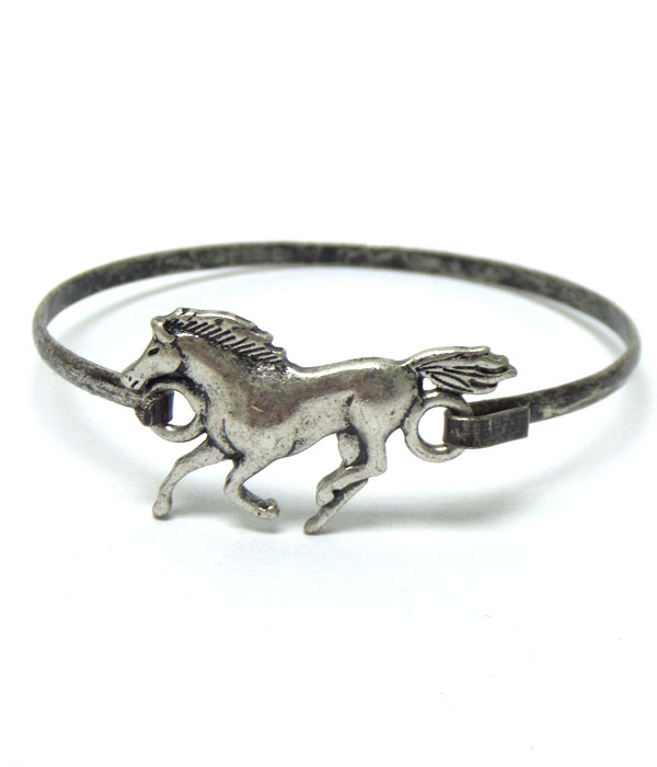 Metal horse  thin bangle bracelet