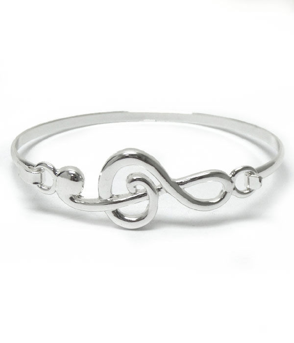 Metal music note thin bangle bracelet