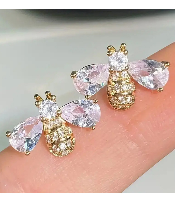 Crystal bee earring