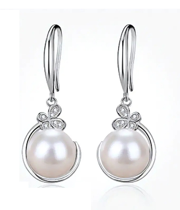 Butterfly and pearl pendant necklace earring set