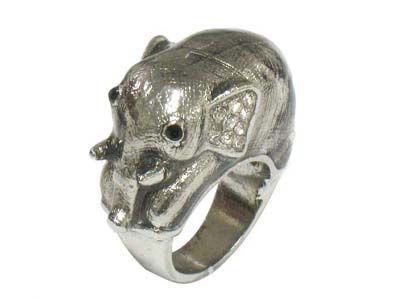 Crystal deco animal shape ring - elephant