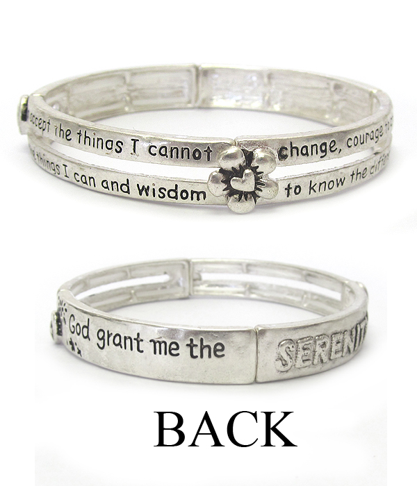 Religious inspiration message stretch bracelet - serenity prayer