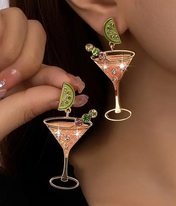 Party theme cocktail earring