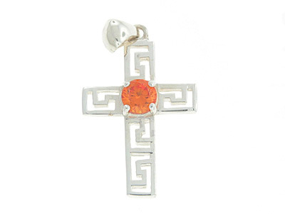 Genuine 925 sterling silver cross pendants with cubic zirconia stones