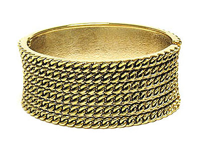 6 row chain link pattern hinge bangle