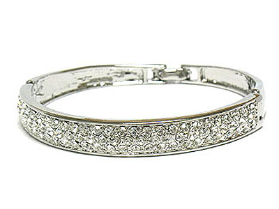 Half crystal round bangle style bracelet