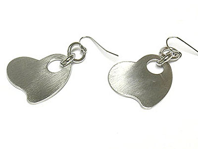 Antique silver tone heart earring