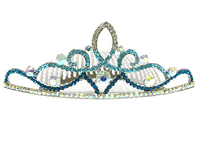 Crystal deco crown style hair comb