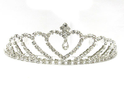 Rhinestone heart crown tiara