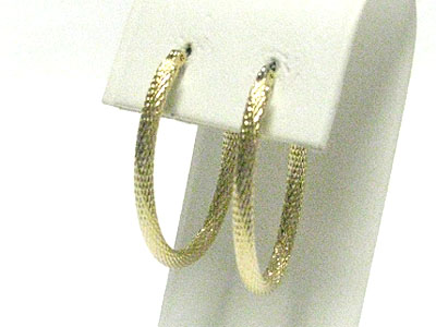 Metal mesh hoop earring - hoops