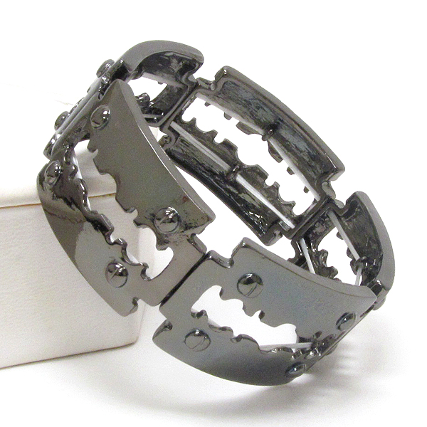 Multi razor link stretch bracelet